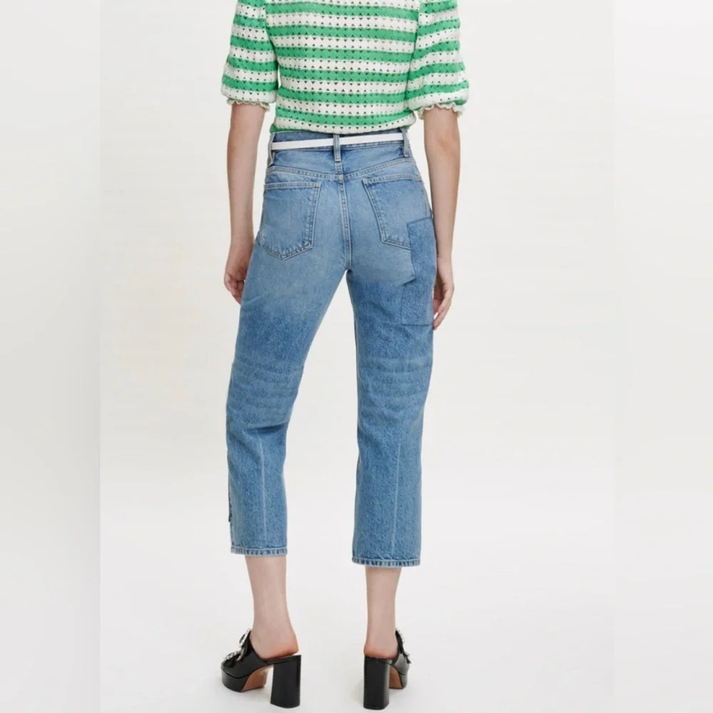 Maje Patchou Patchwork Boyfriend Denim Jeans - Picture 4 of 11